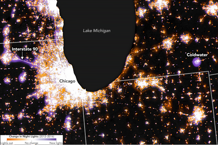 Observing Changes in Nighttime Lights in Chicago 